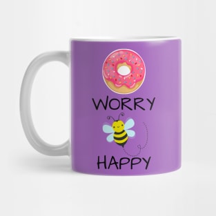 Punny Funny Donut Worry Bee Happy Shirt Mug